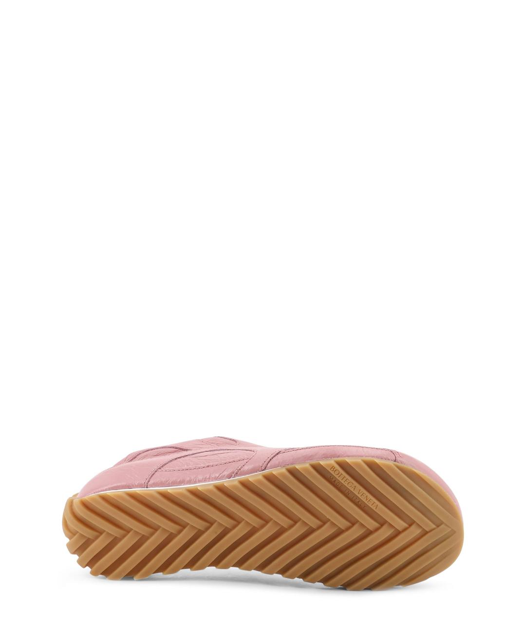 BOTTEGA VENETA Розовые кожаные кеды, фото 4