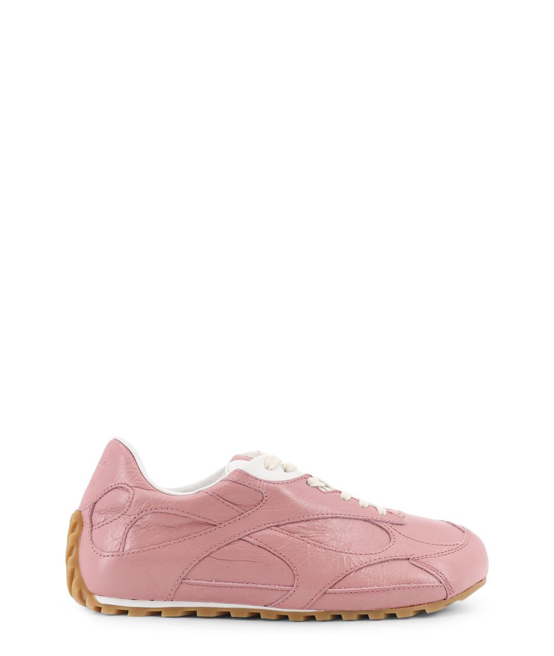 BOTTEGA VENETA Розовые кожаные кеды, фото 1