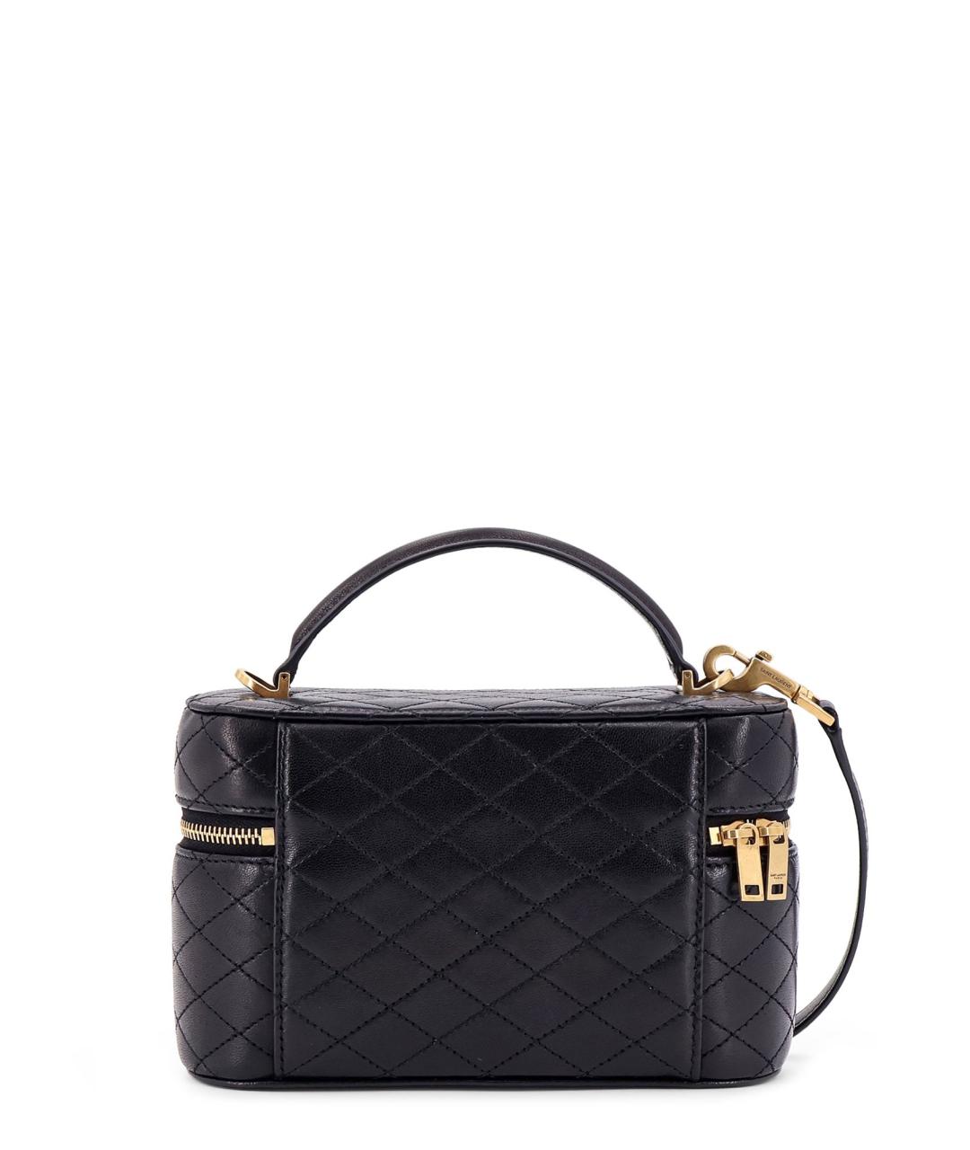 SAINT LAURENT Черная кожаная сумка через плечо, фото 2