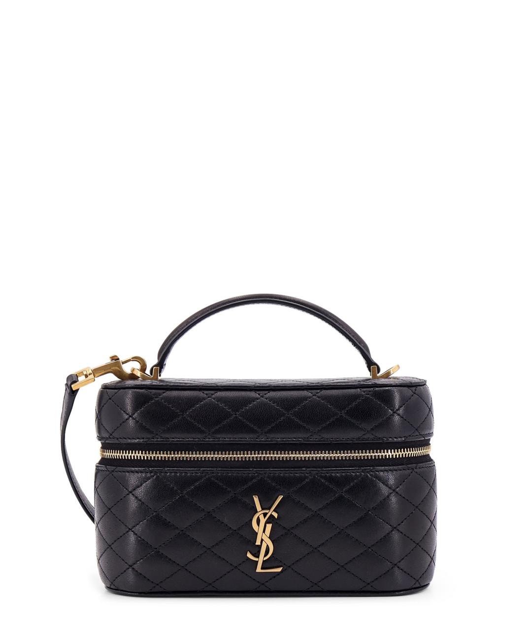 SAINT LAURENT Черная кожаная сумка через плечо, фото 1