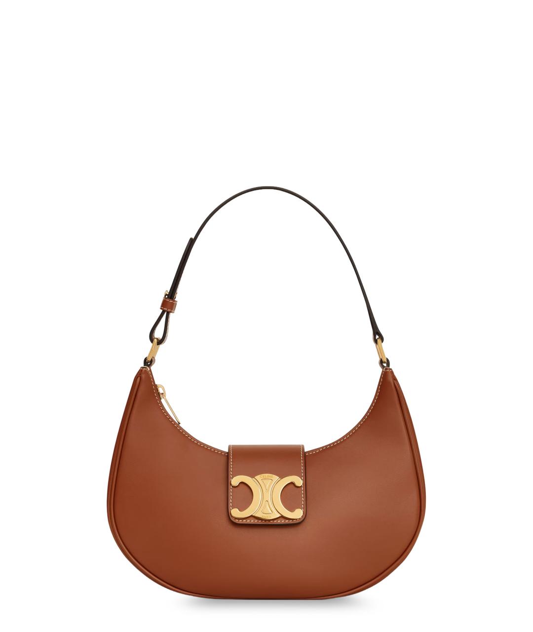 CELINE Коричневая кожаная сумка через плечо, фото 1