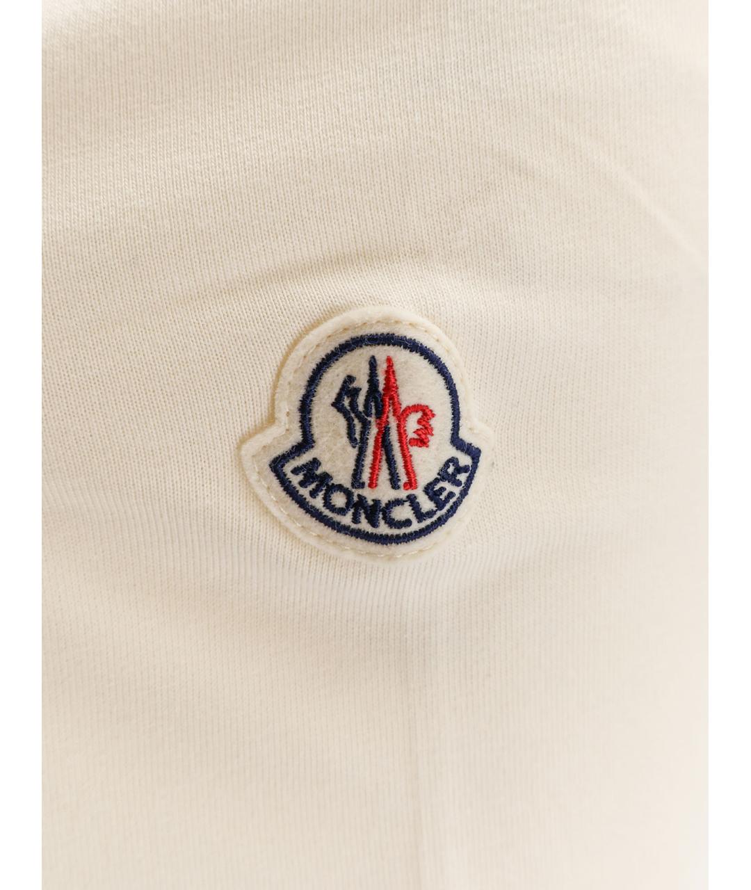MONCLER Белая хлопковая футболка, фото 3
