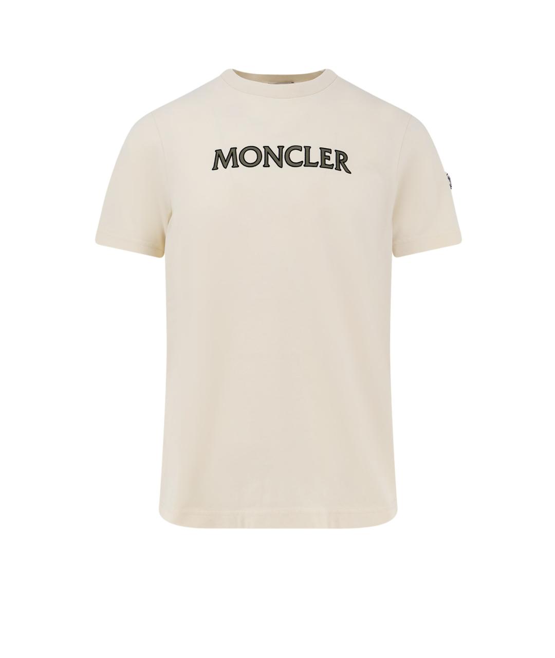 MONCLER Белая хлопковая футболка, фото 1