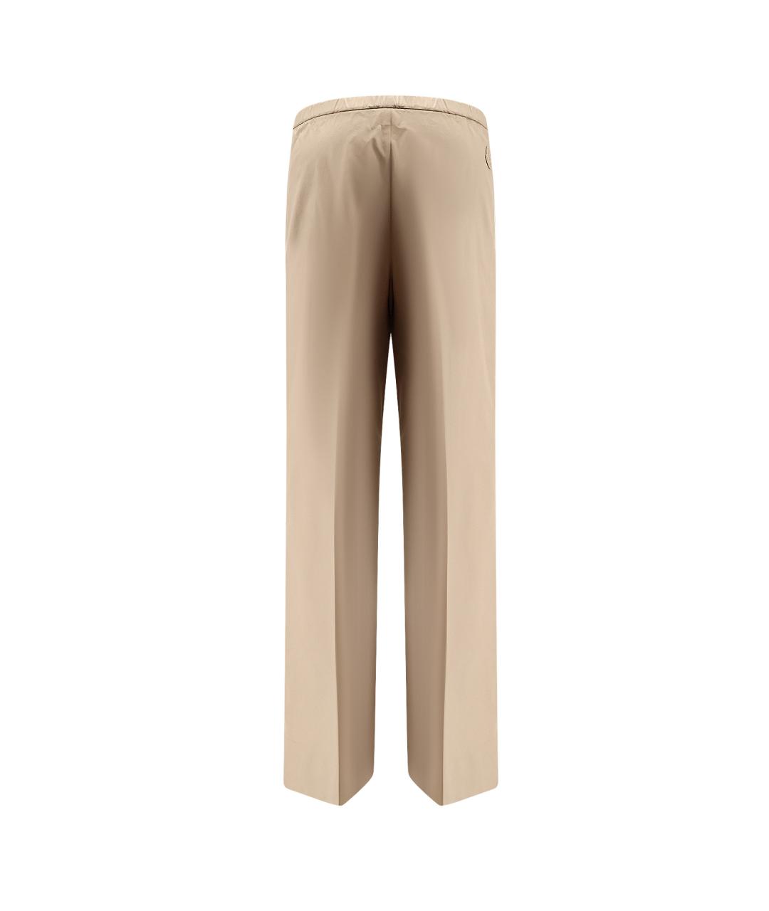 MONCLER Бежевые хлопковые прямые брюки, фото 2