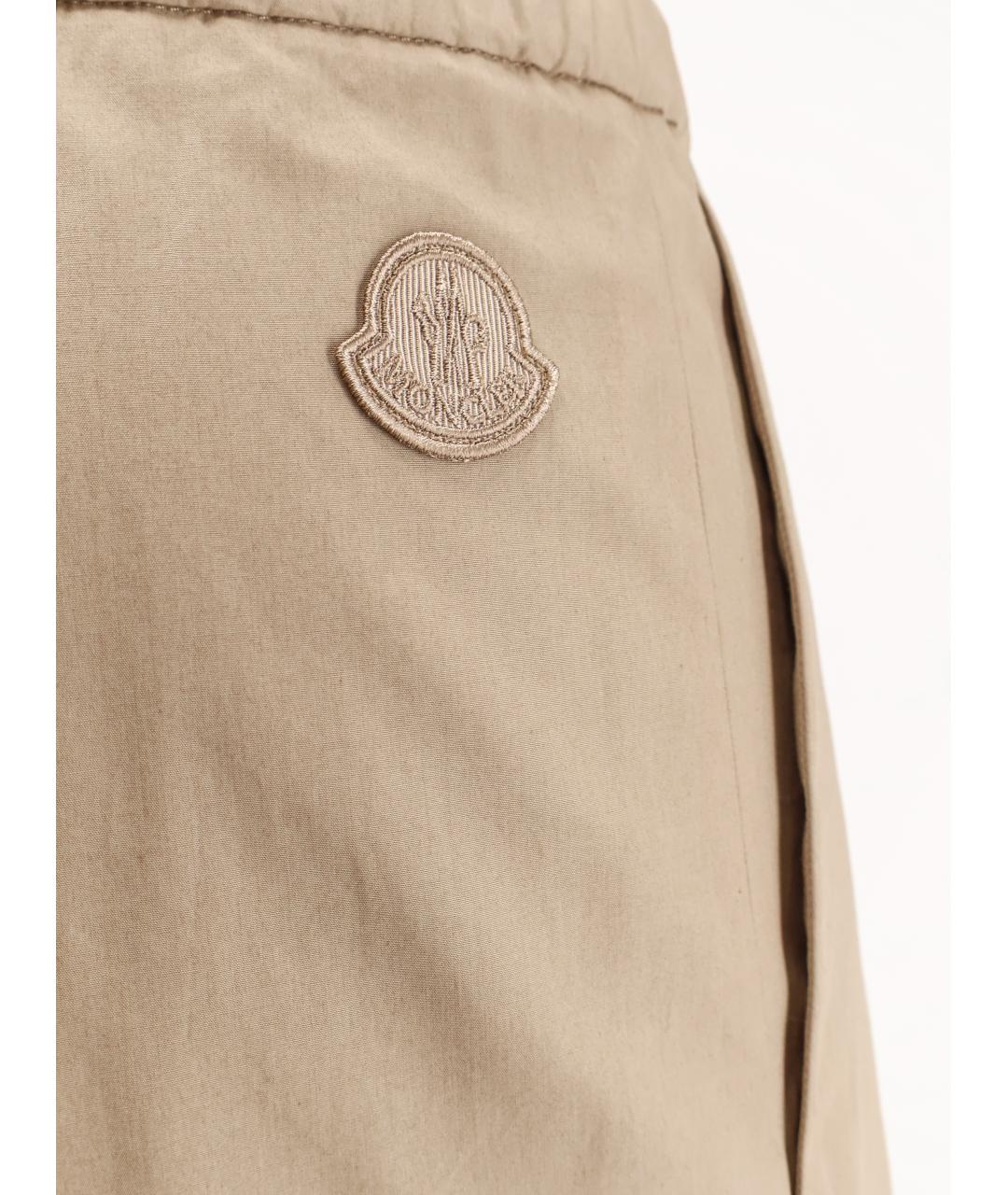 MONCLER Бежевые хлопковые прямые брюки, фото 3