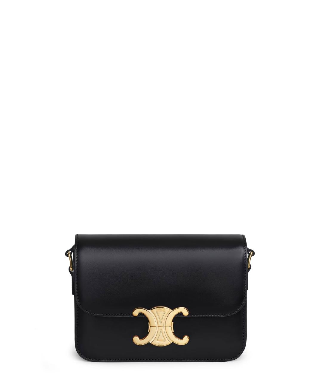 CELINE Черная кожаная сумка через плечо, фото 1