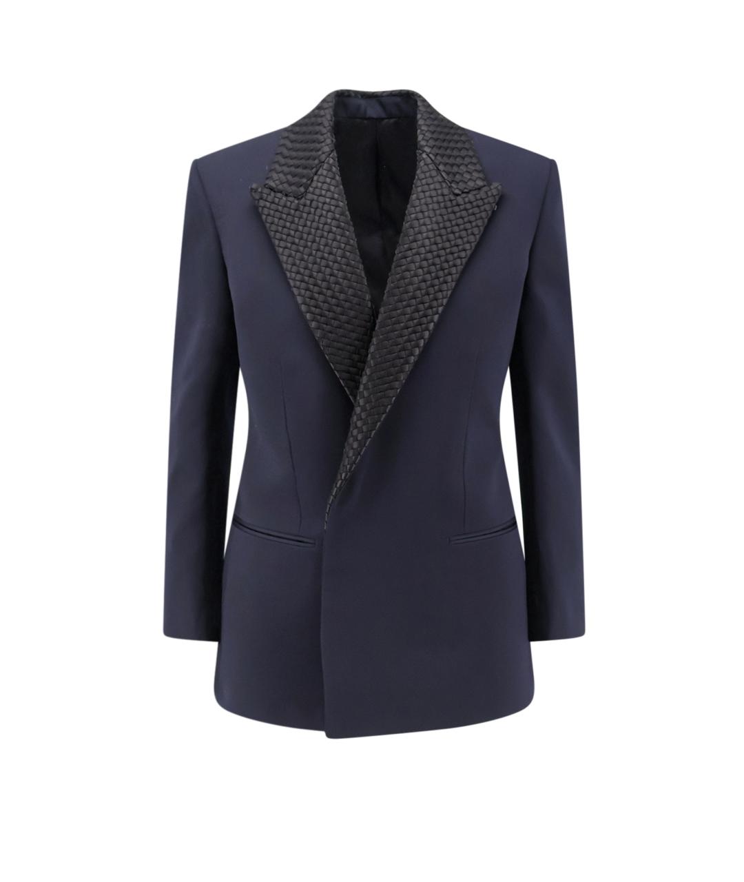 BOTTEGA VENETA Темно-синий шерстяной жакет/пиджак, фото 1