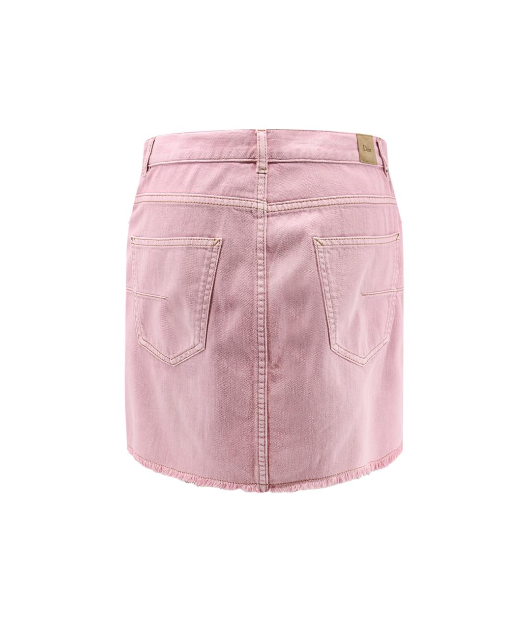CHRISTIAN DIOR Розовая хлопковая юбка мини, фото 2