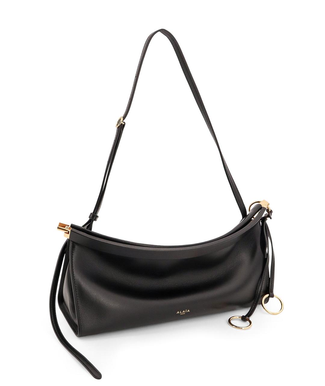 ALAIA Черная кожаная сумка с короткими ручками, фото 3