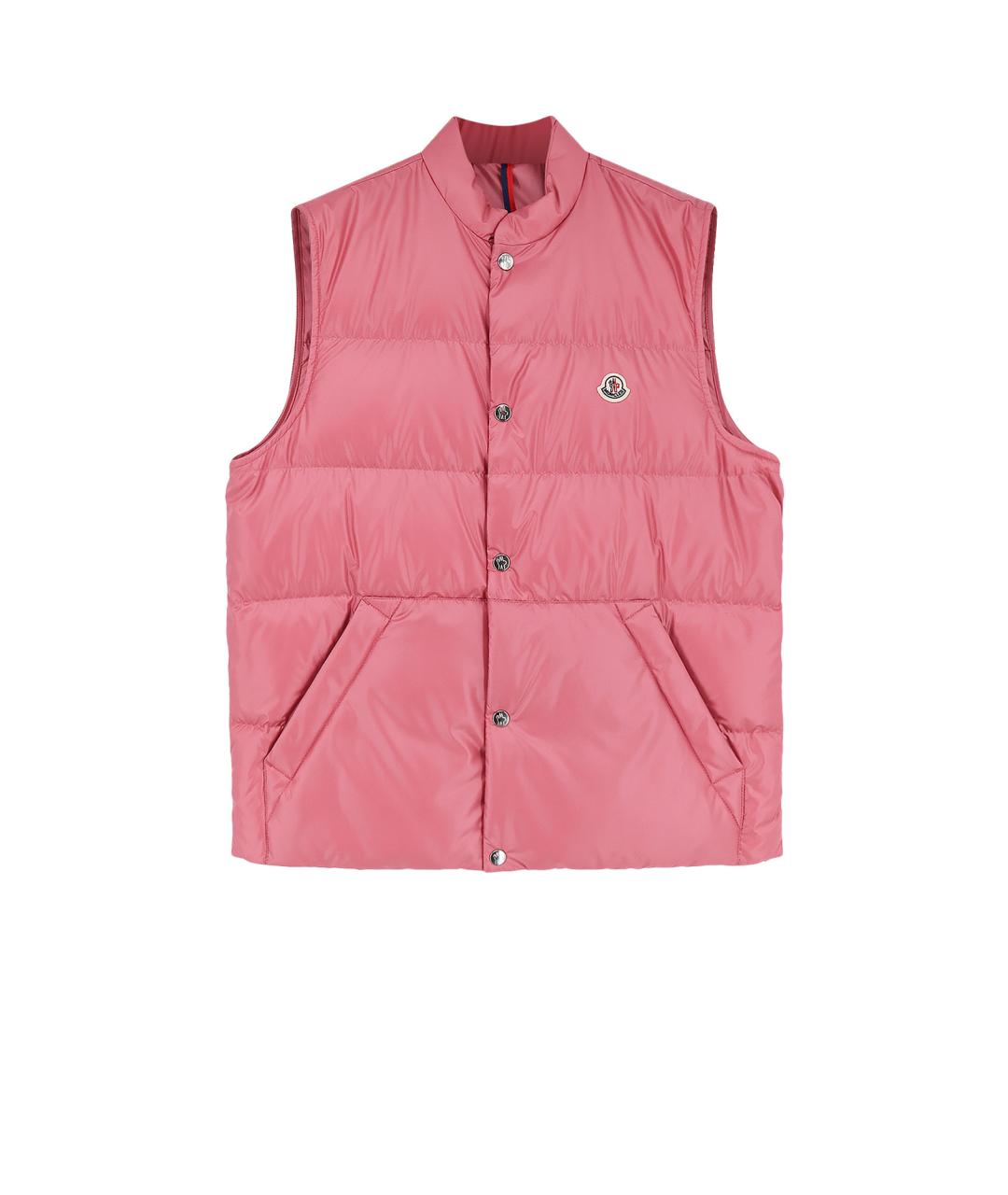 MONCLER Розовый полиэстеровый жилет, фото 4