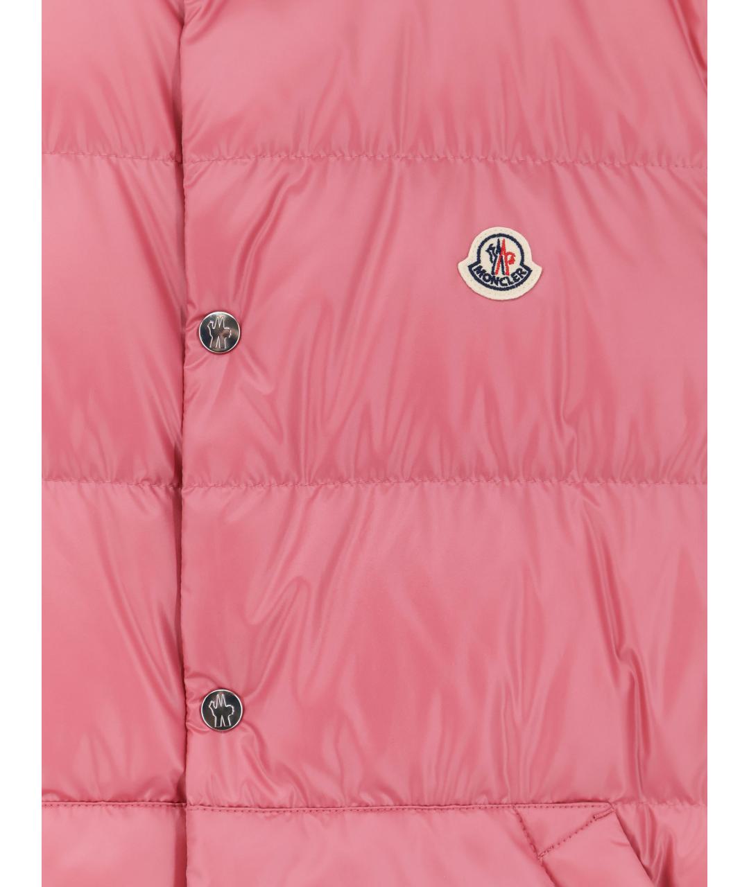 MONCLER Розовый полиэстеровый жилет, фото 3