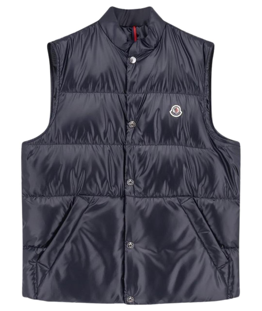 MONCLER Синий полиэстеровый жилет, фото 1