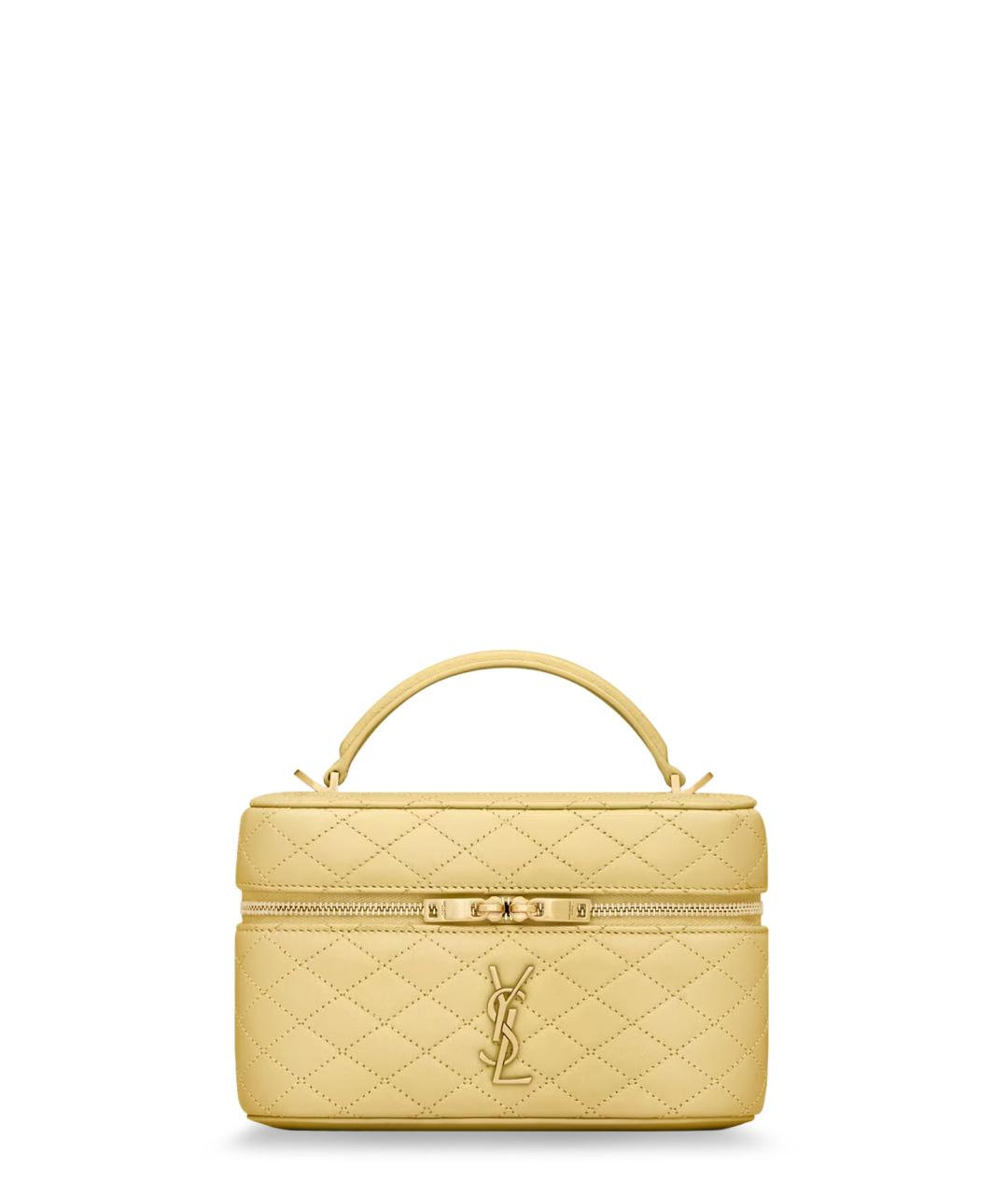 SAINT LAURENT Желтая кожаная сумка через плечо, фото 1