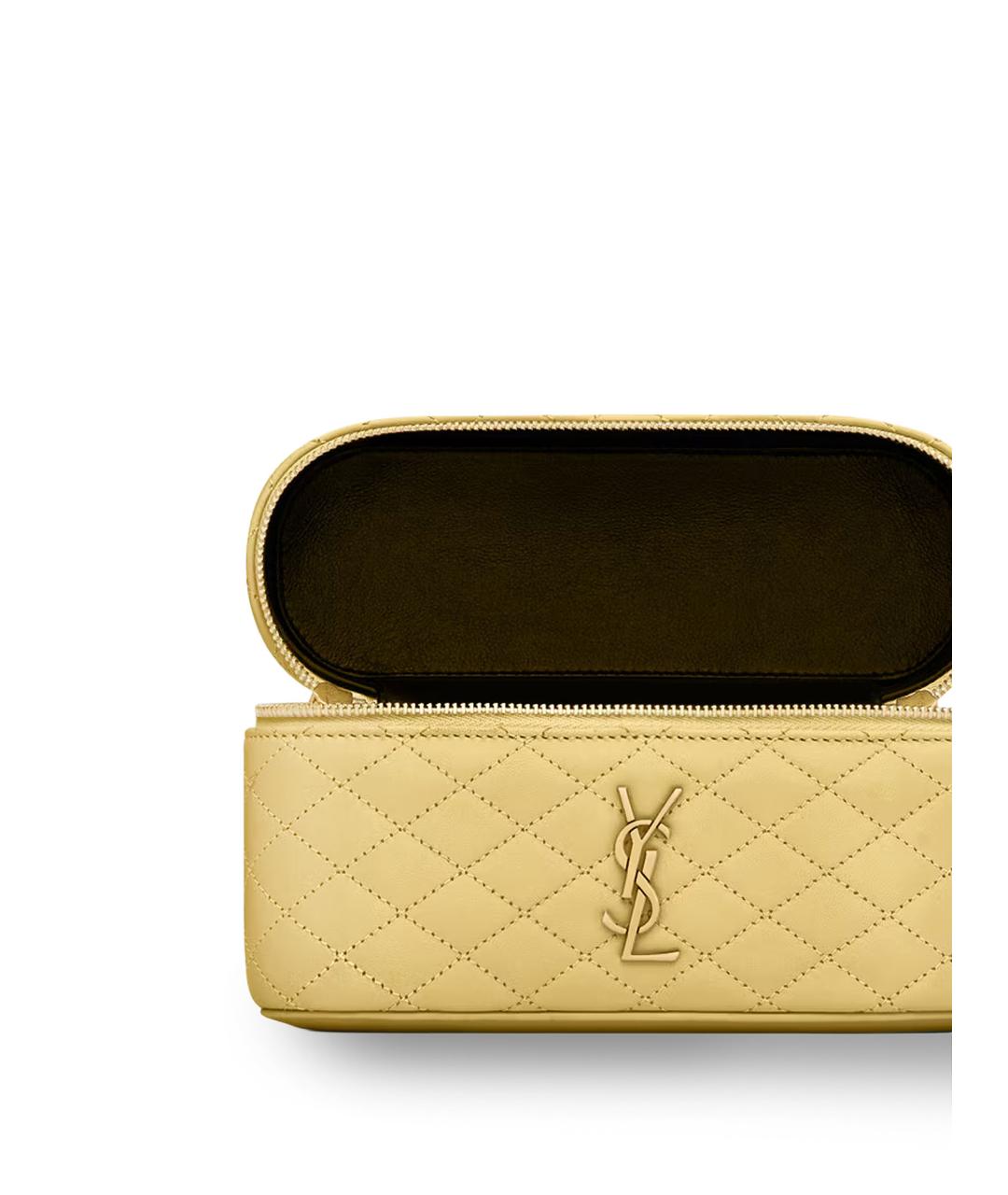 SAINT LAURENT Желтая кожаная сумка через плечо, фото 4