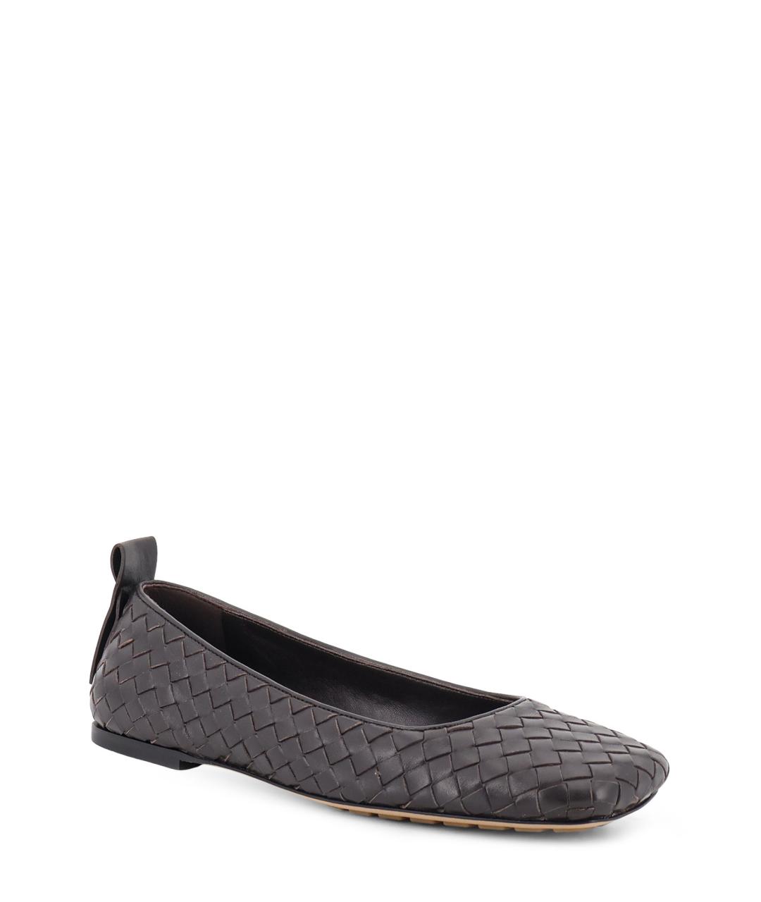 BOTTEGA VENETA Черные кожаные балетки, фото 2