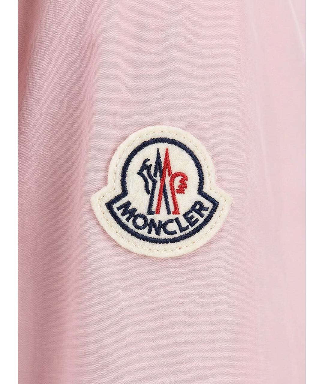 MONCLER Розовая полиэстеровая куртка, фото 3