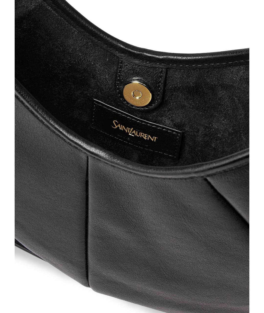 SAINT LAURENT Черная кожаная сумка тоут, фото 4