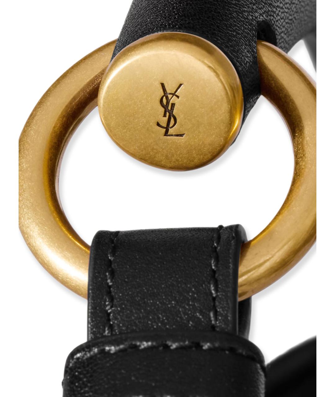 SAINT LAURENT Черная кожаная сумка тоут, фото 5