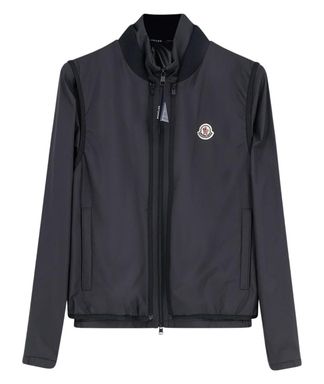 MONCLER Черная полиэстеровая куртка, фото 1