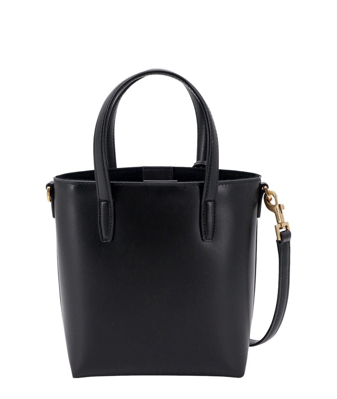 SAINT LAURENT Черная кожаная сумка тоут, фото 2