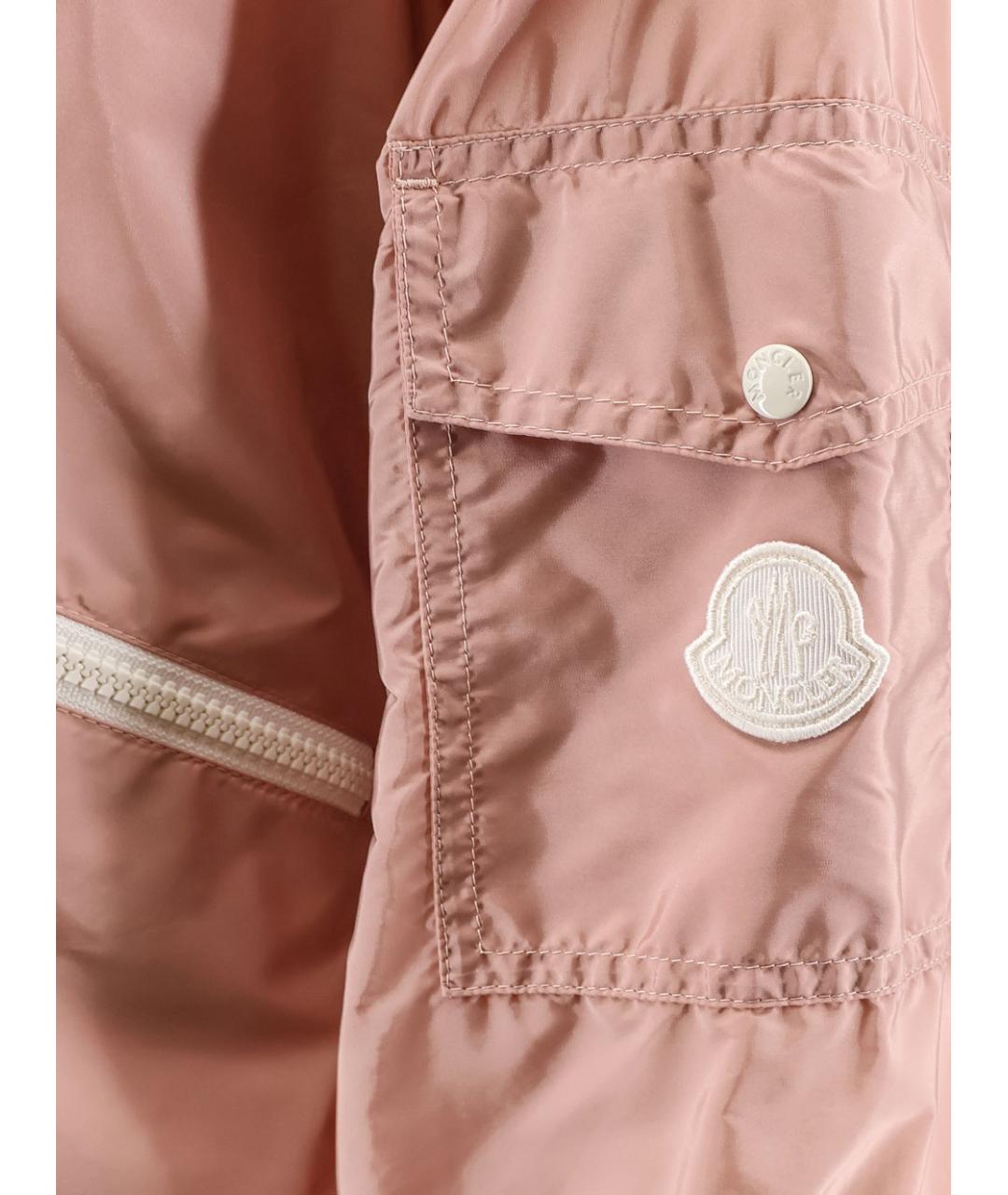 MONCLER Розовая полиамидовая куртка, фото 3