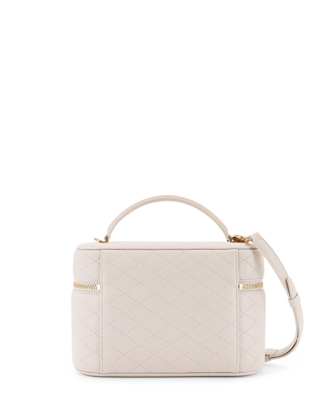 SAINT LAURENT Белая кожаная сумка через плечо, фото 2