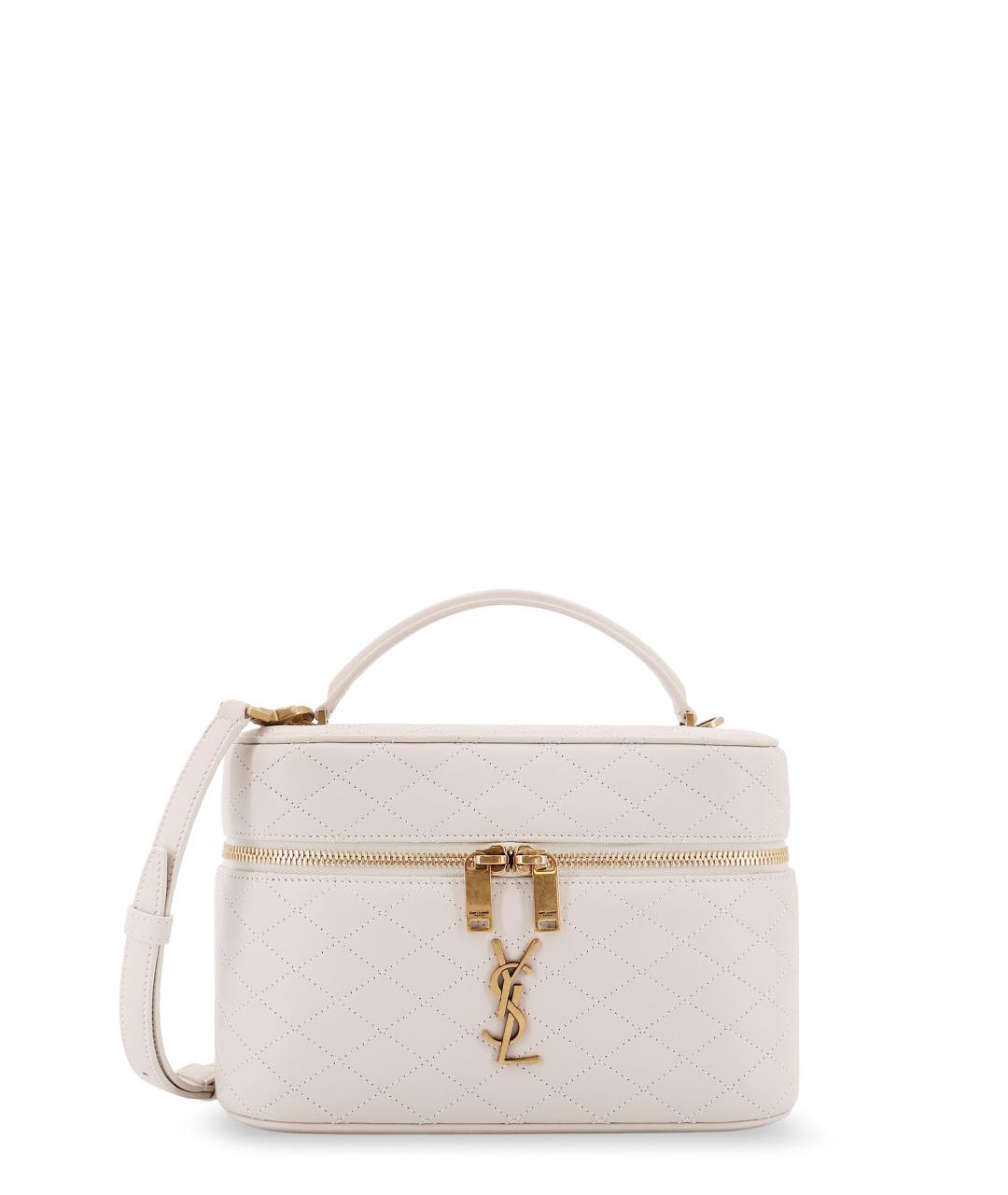 SAINT LAURENT Белая кожаная сумка через плечо, фото 1