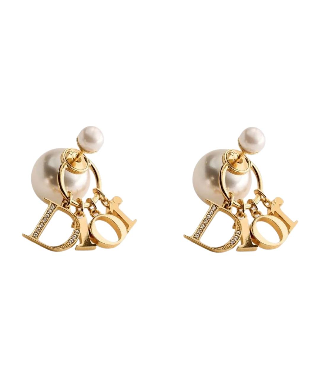 CHRISTIAN DIOR Золотые металлические серьги, фото 1