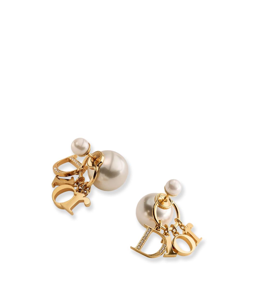 CHRISTIAN DIOR Золотые металлические серьги, фото 2