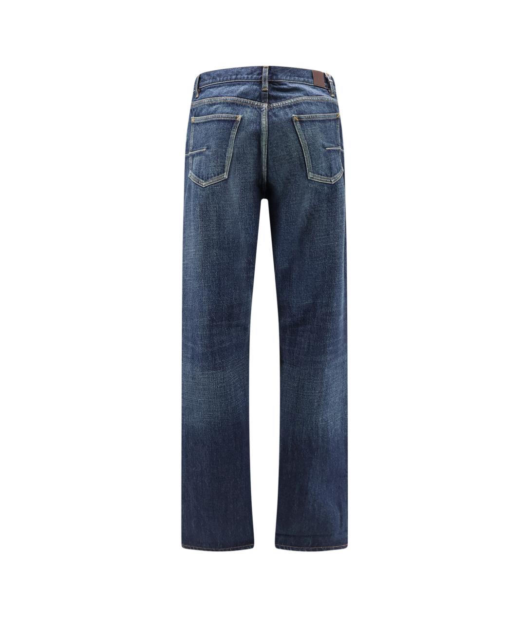 CHRISTIAN DIOR Синие хлопковые прямые джинсы, фото 2