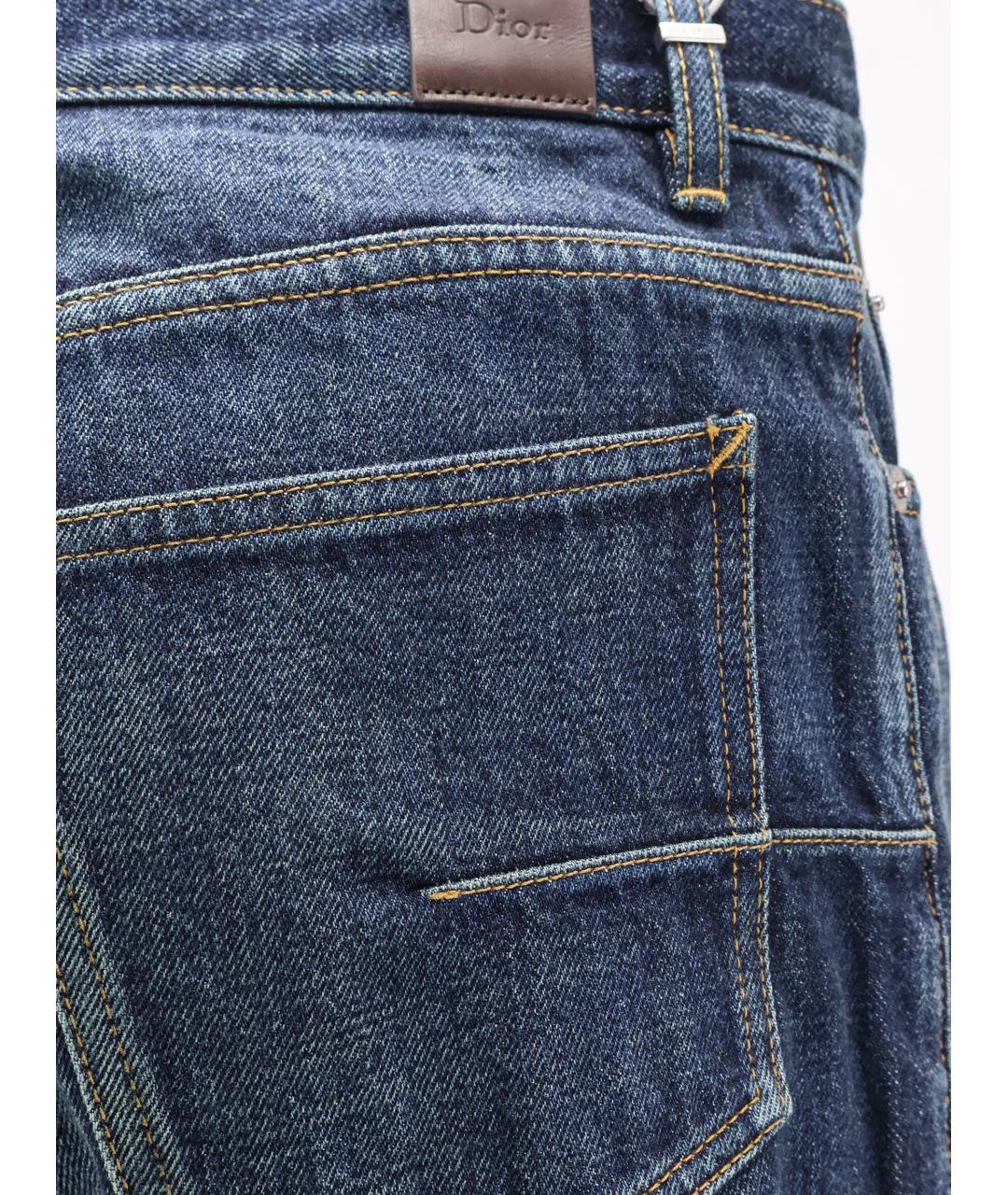 CHRISTIAN DIOR Синие хлопковые прямые джинсы, фото 3
