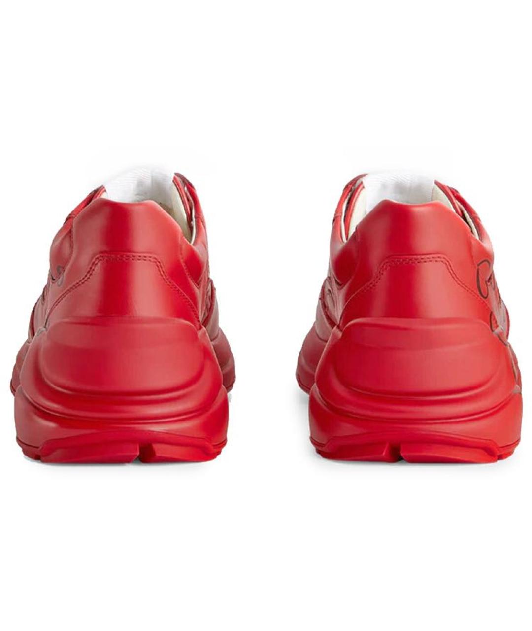 GUCCI Красные кожаные кроссовки, фото 4