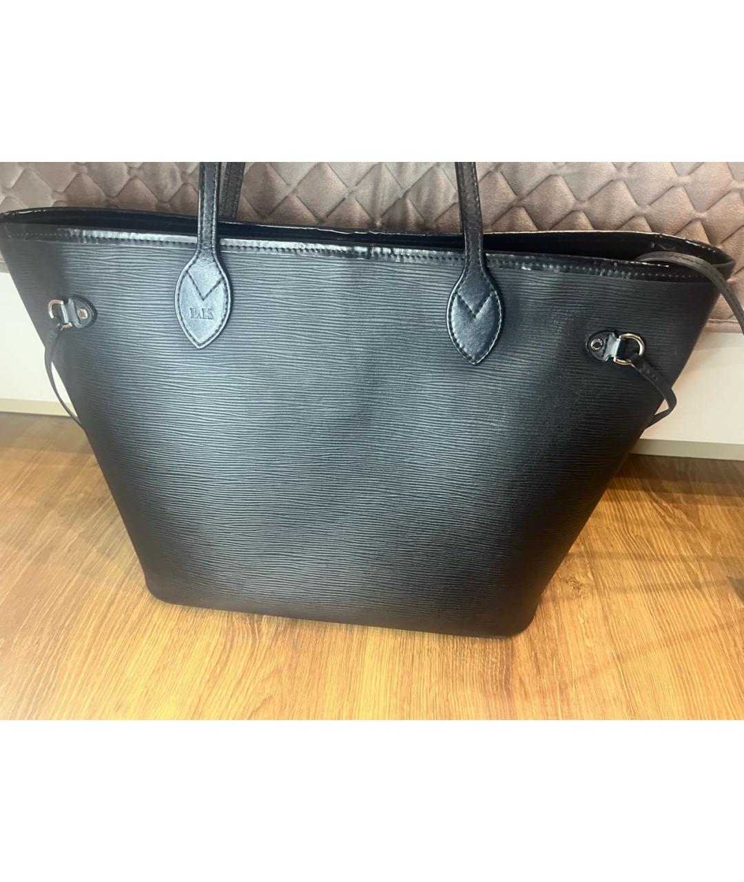 LOUIS VUITTON Черная кожаная сумка через плечо, фото 4