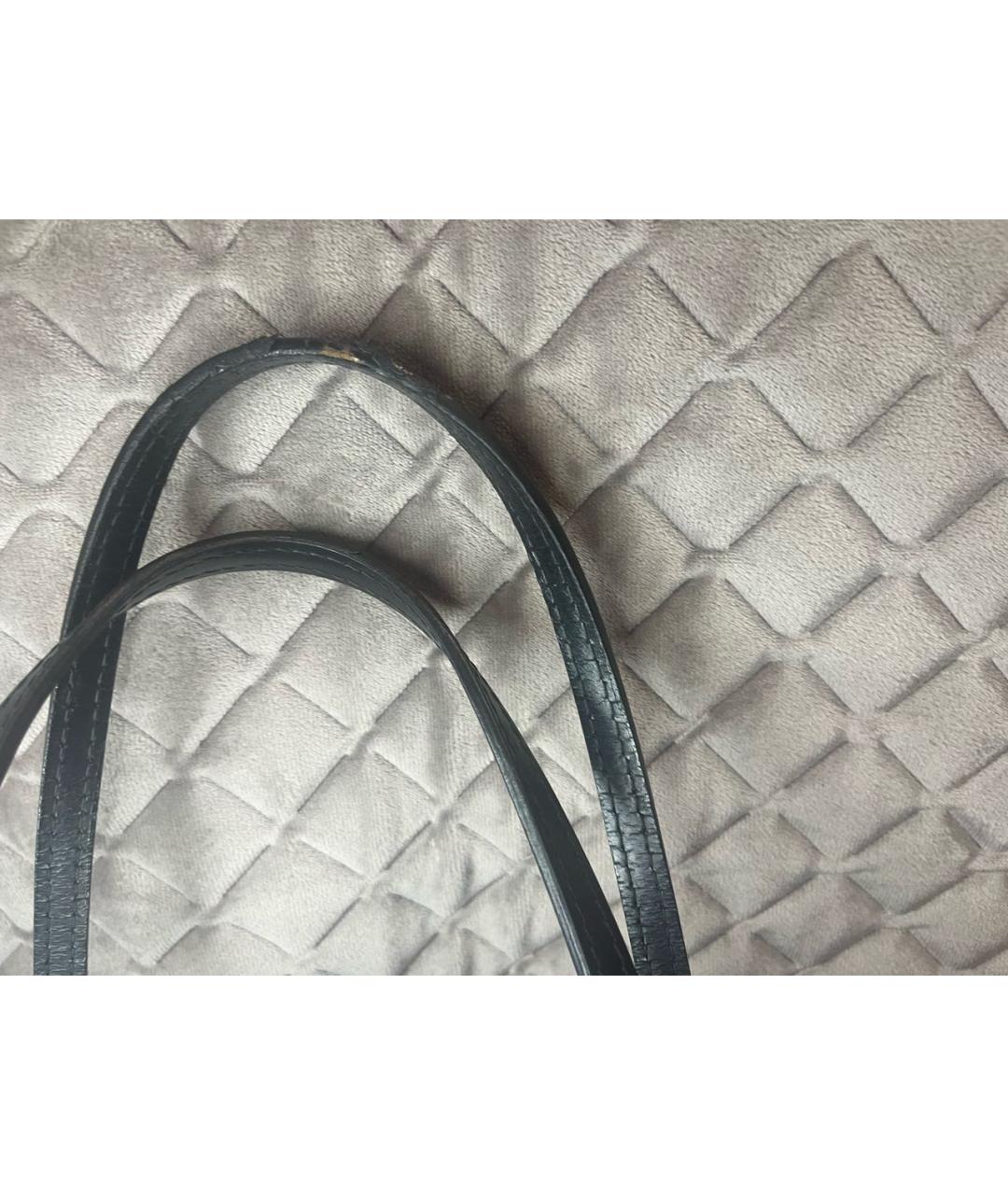 LOUIS VUITTON Черная кожаная сумка через плечо, фото 6