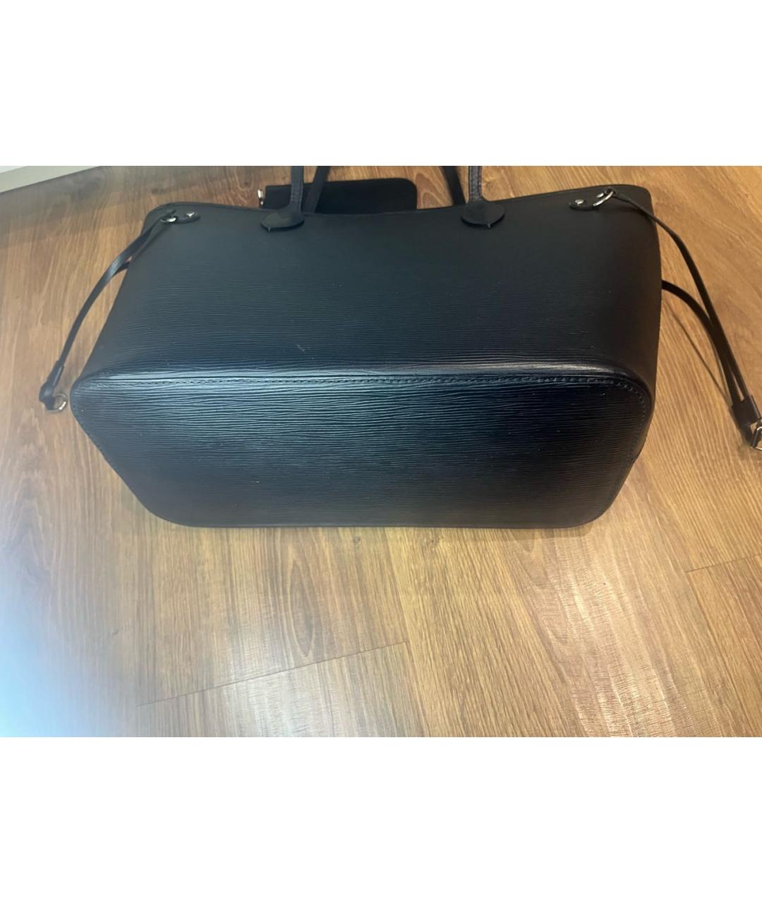 LOUIS VUITTON Черная кожаная сумка через плечо, фото 8