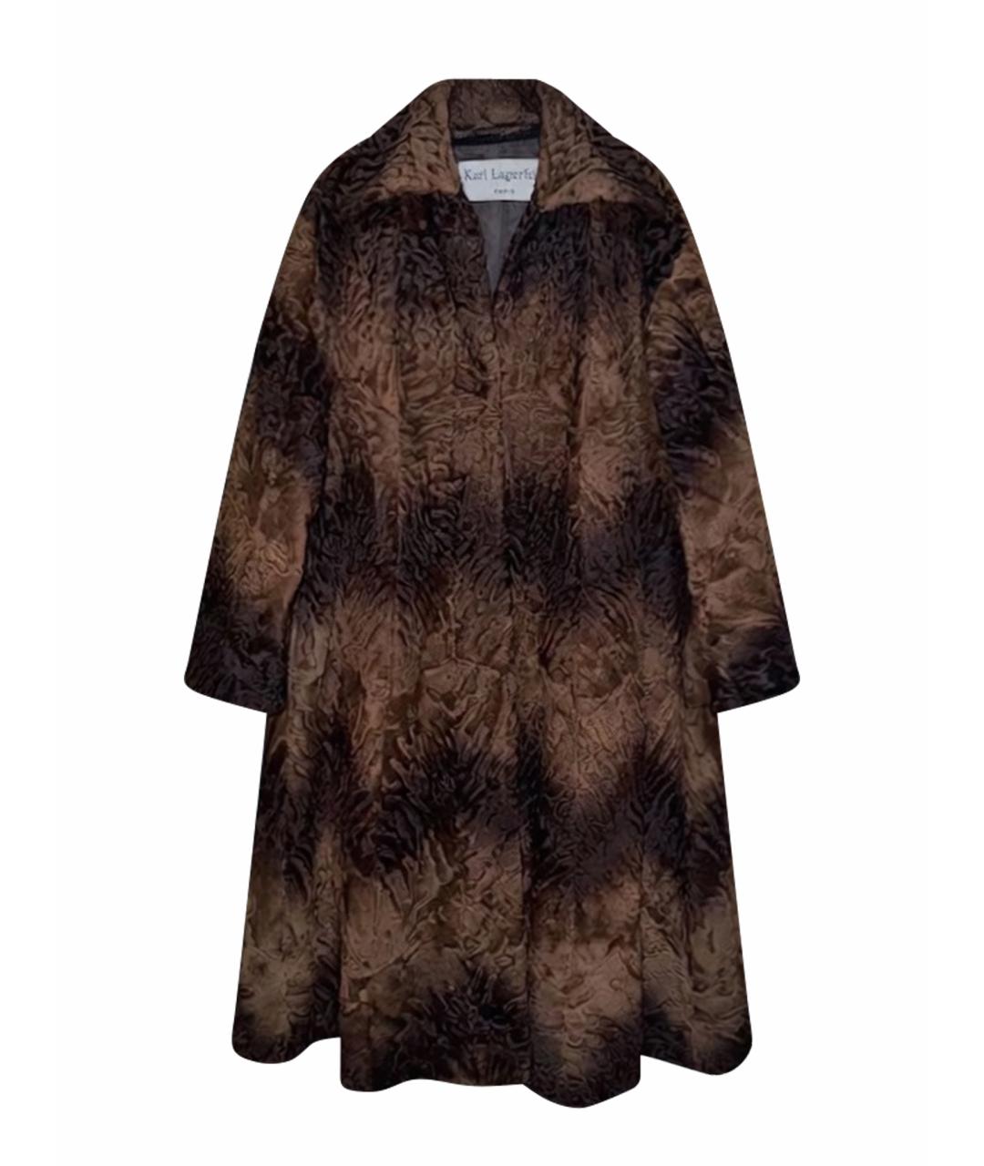KARL LAGERFELD Коричневая меховая шуба, фото 1