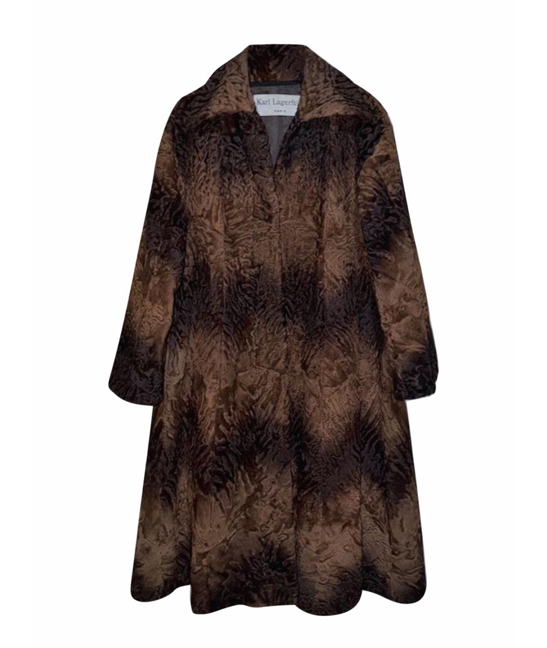 KARL LAGERFELD Коричневая меховая шуба, фото 8