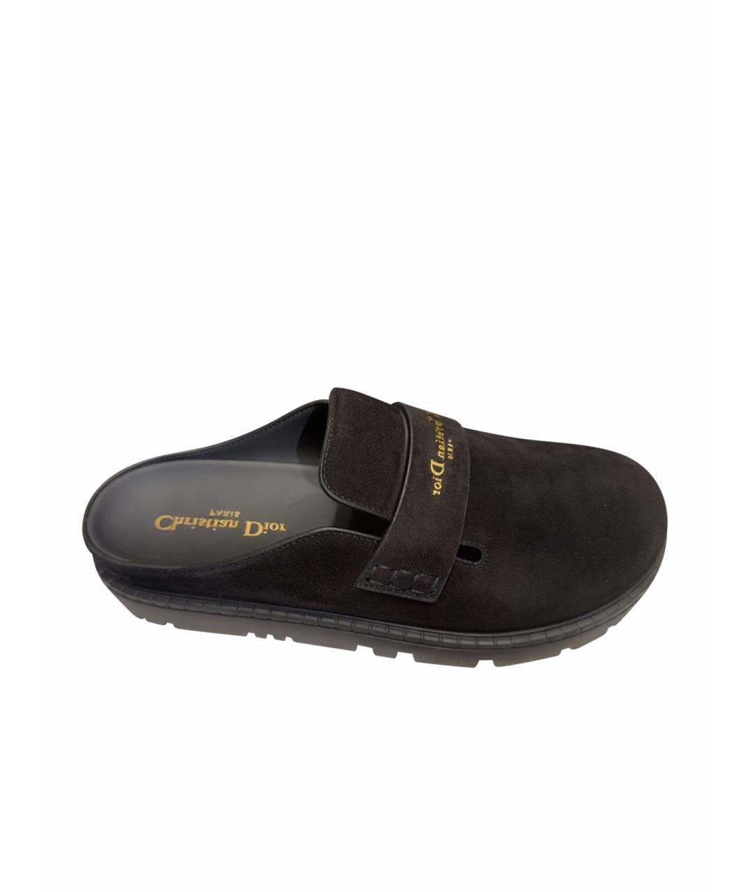 CHRISTIAN DIOR Черные замшевые мюли, фото 1