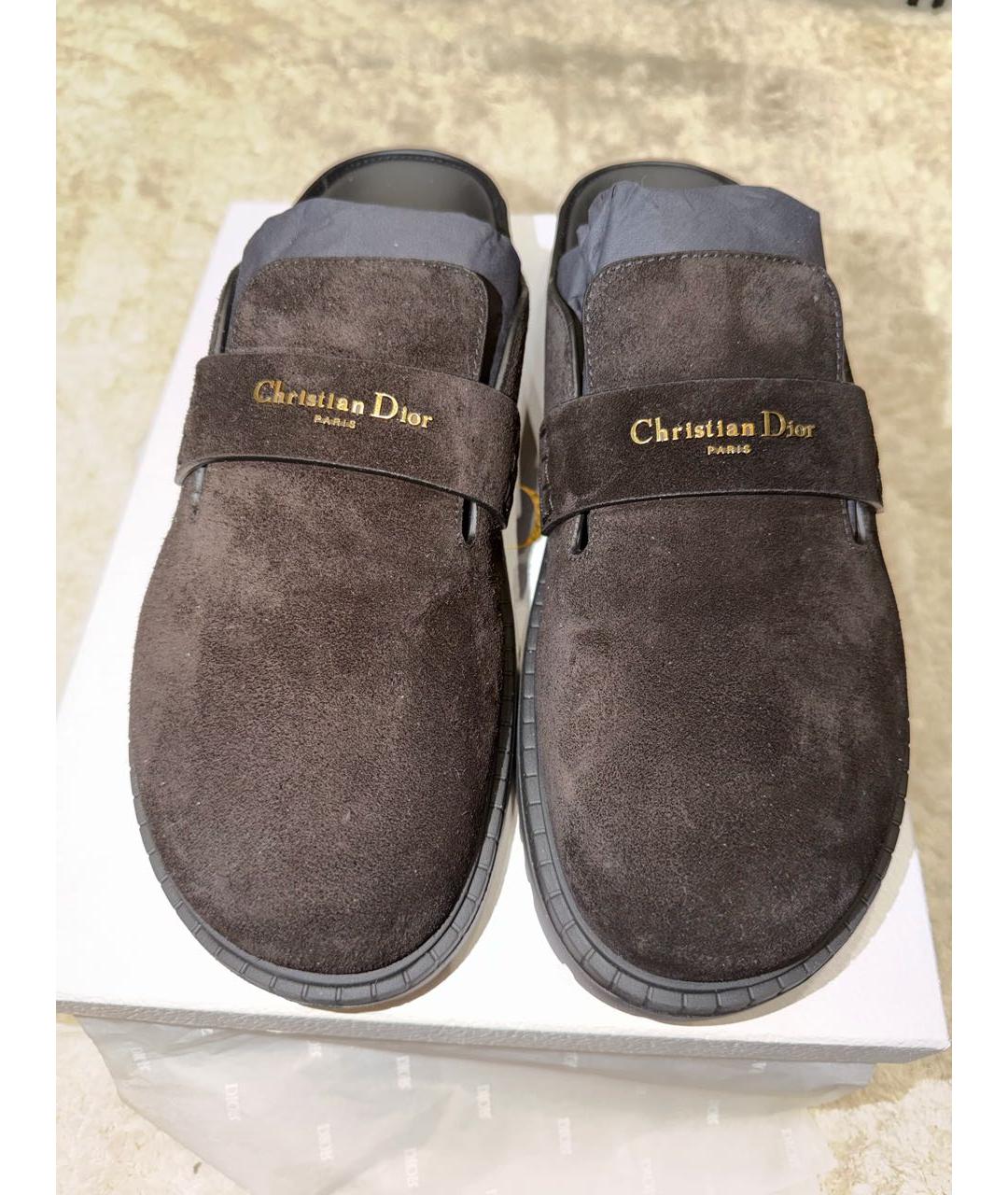 CHRISTIAN DIOR Черные замшевые мюли, фото 2