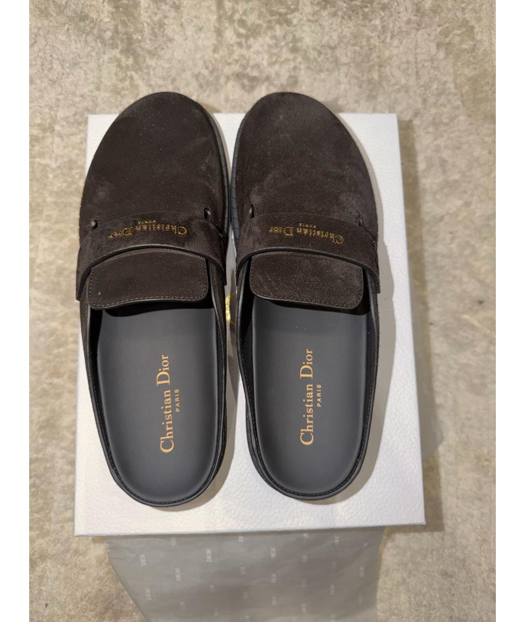 CHRISTIAN DIOR Черные замшевые мюли, фото 3