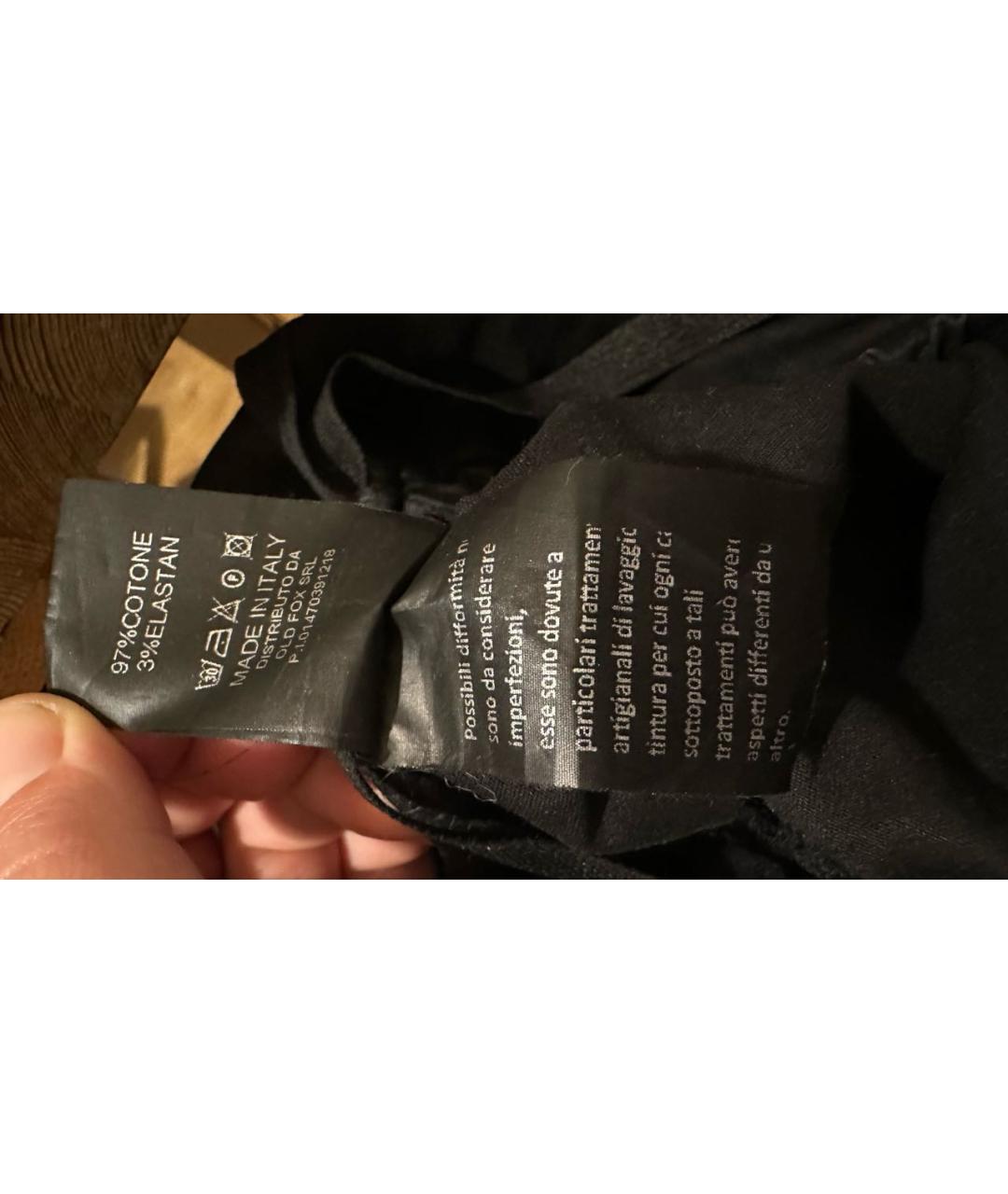 BOUTIQUE MOSCHINO Черные хлопко-эластановые прямые джинсы, фото 3