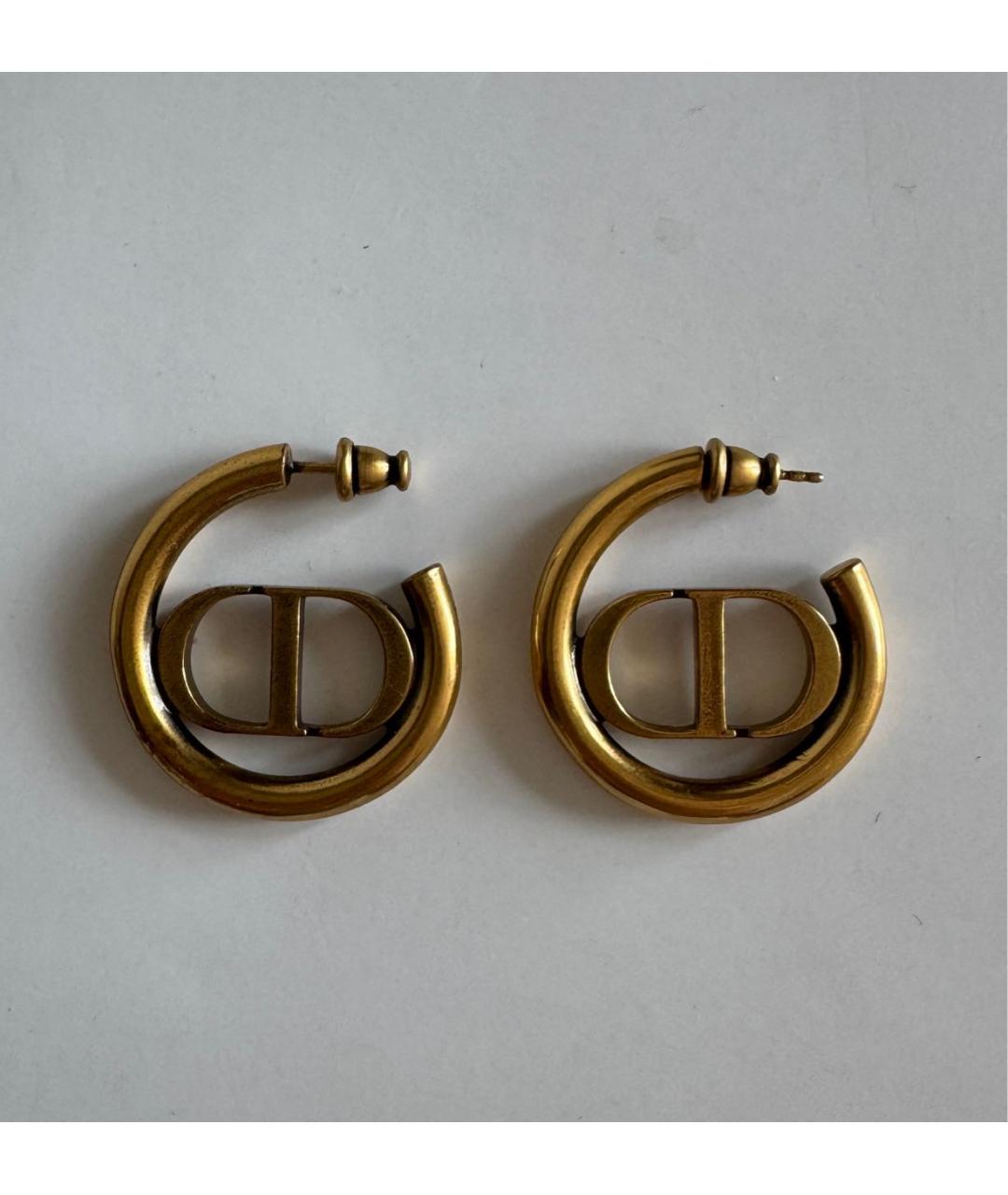 CHRISTIAN DIOR Золотые металлические серьги, фото 2