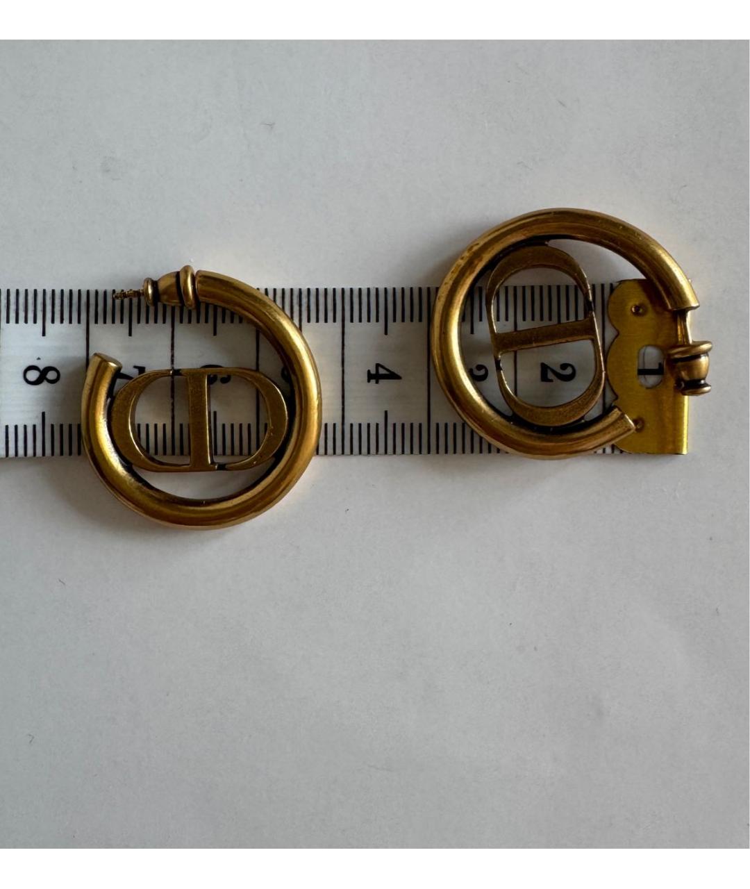 CHRISTIAN DIOR Золотые металлические серьги, фото 4