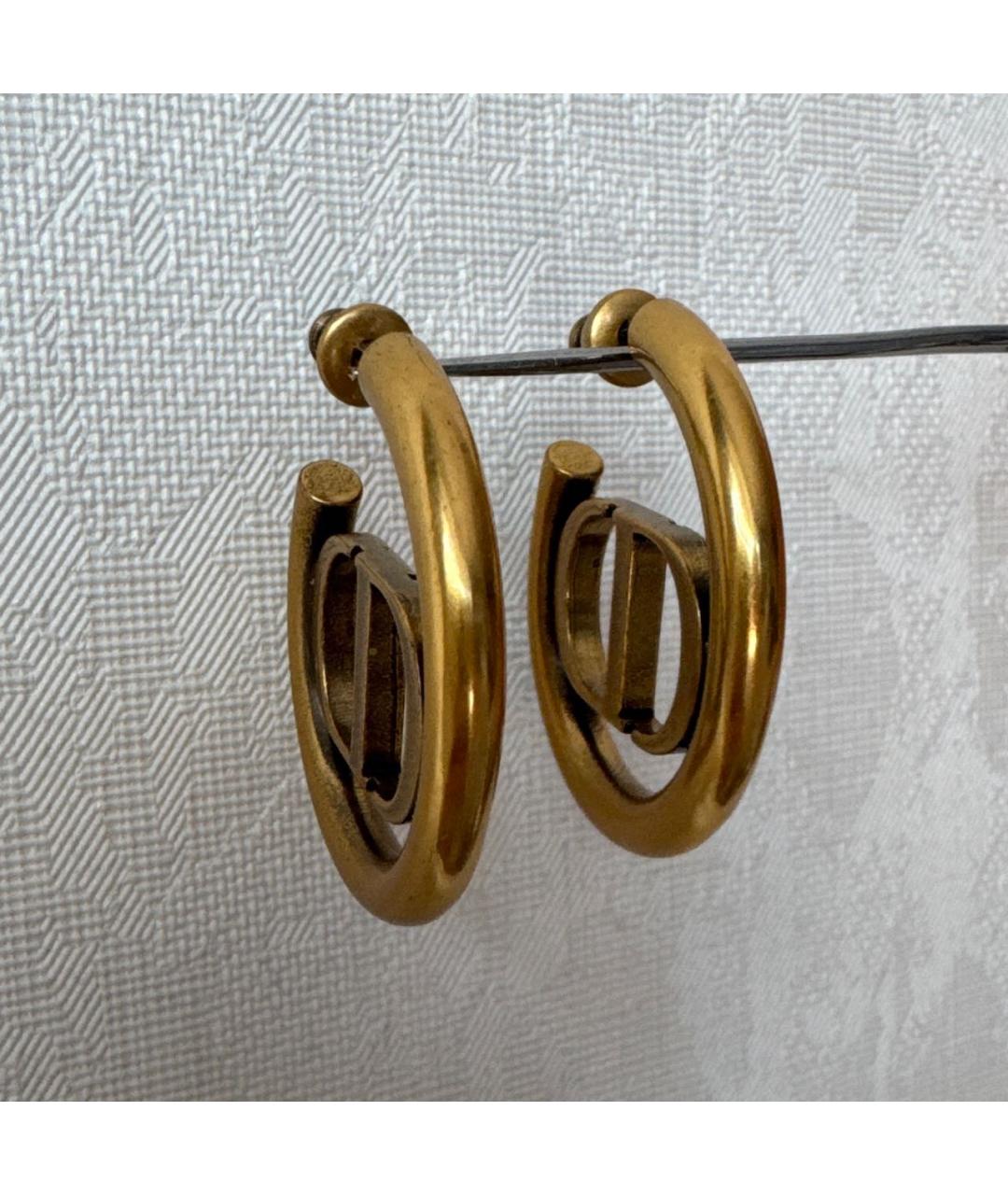 CHRISTIAN DIOR Золотые металлические серьги, фото 6