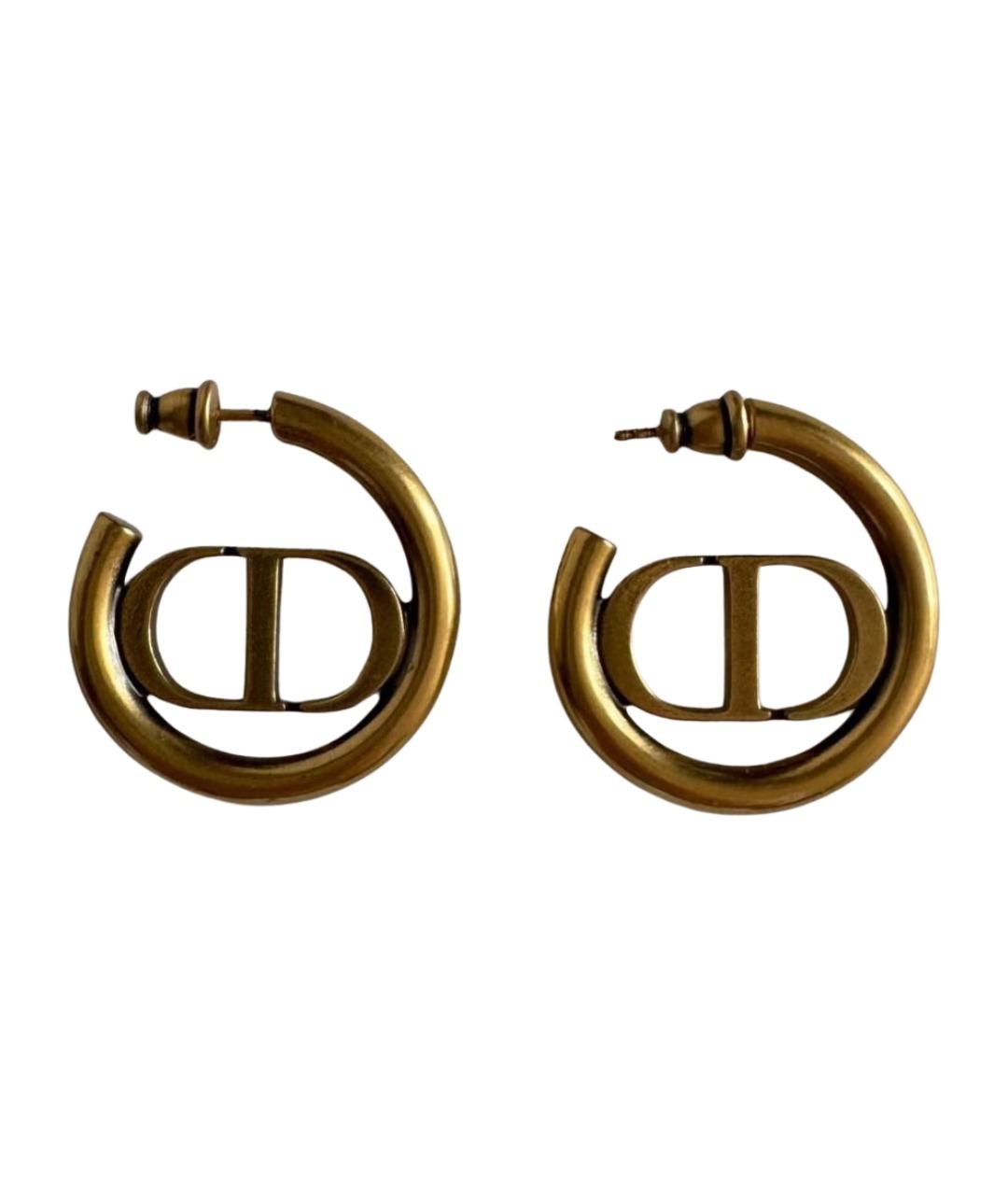 CHRISTIAN DIOR Золотые металлические серьги, фото 1