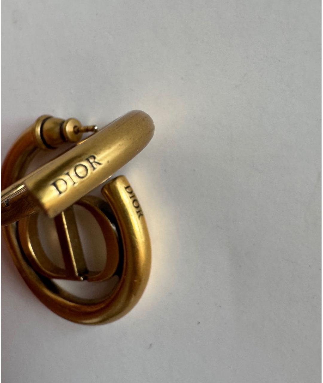 CHRISTIAN DIOR Золотые металлические серьги, фото 3