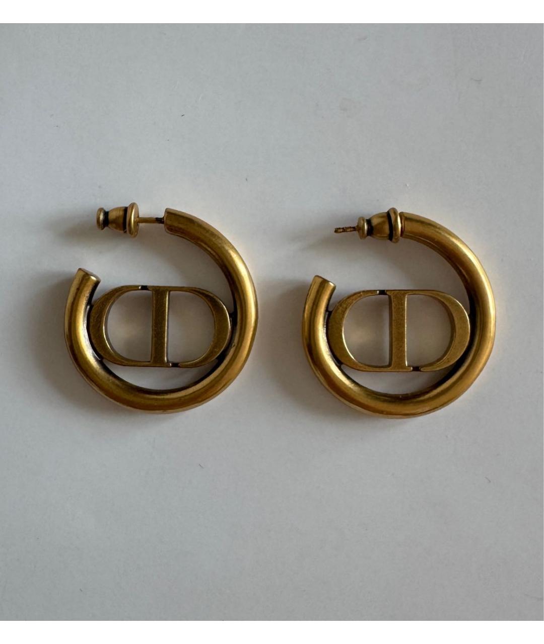 CHRISTIAN DIOR Золотые металлические серьги, фото 7