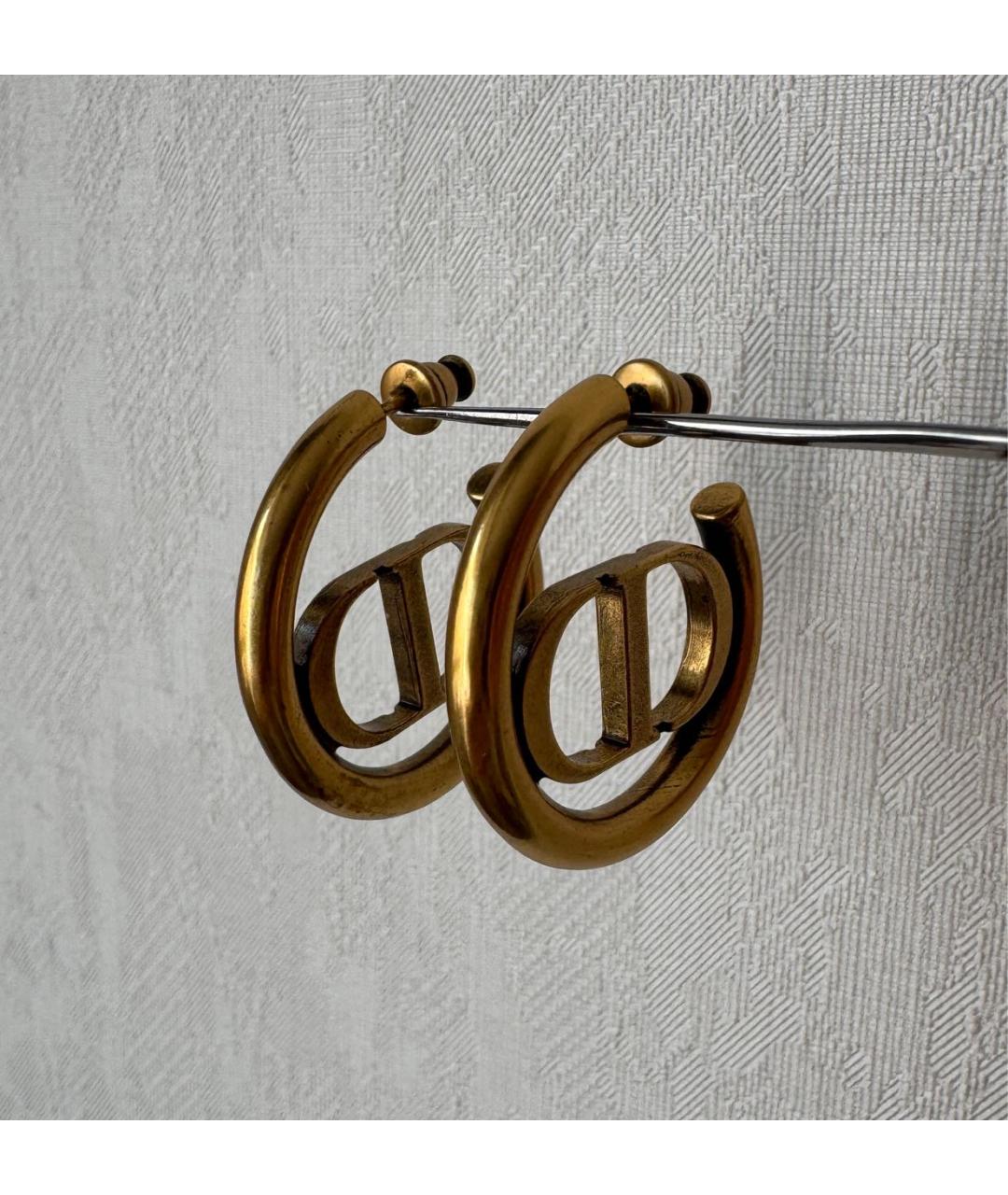 CHRISTIAN DIOR Золотые металлические серьги, фото 5