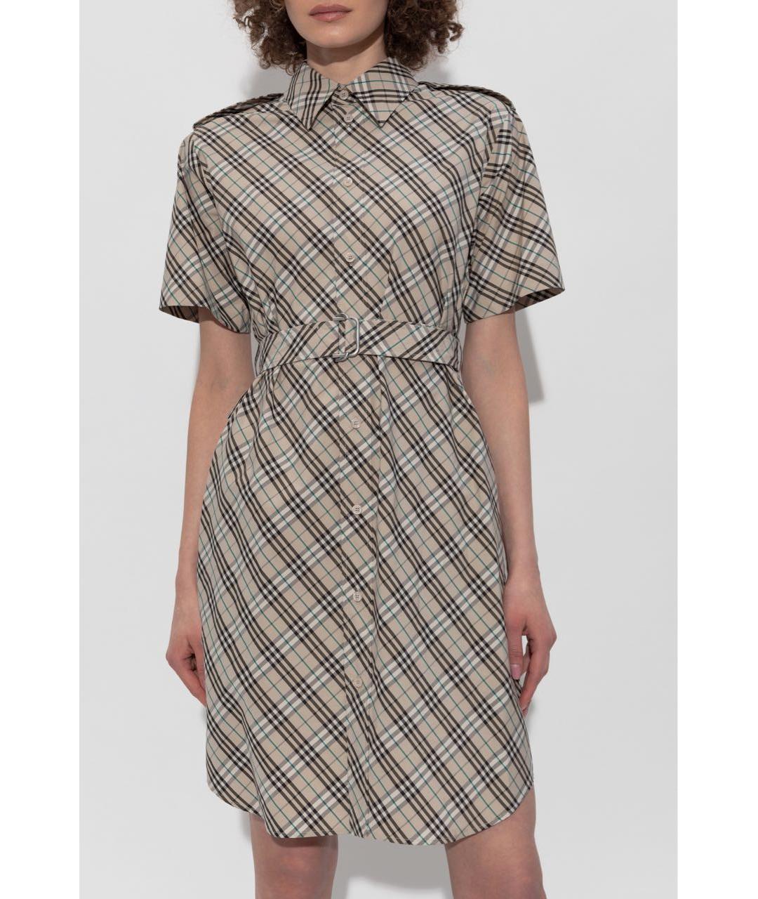 BURBERRY Бежевое повседневное платье, фото 2