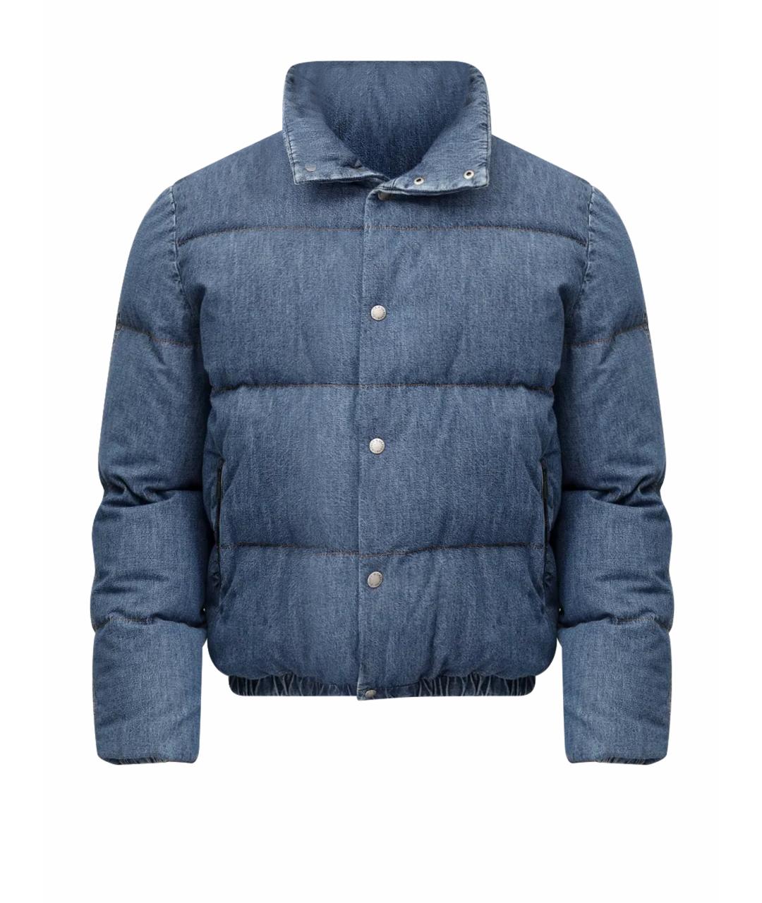 DOLCE&GABBANA Голубой хлопковый пуховик, фото 1